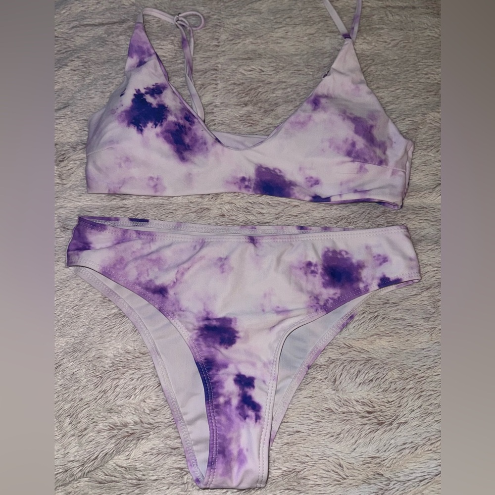 Purple Tie-Dye Bikini Set